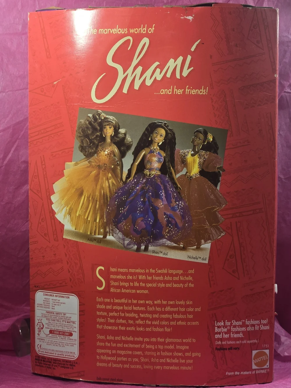 NRFB Vintage 1991 Nichelle Shani Doll Mattel #1751